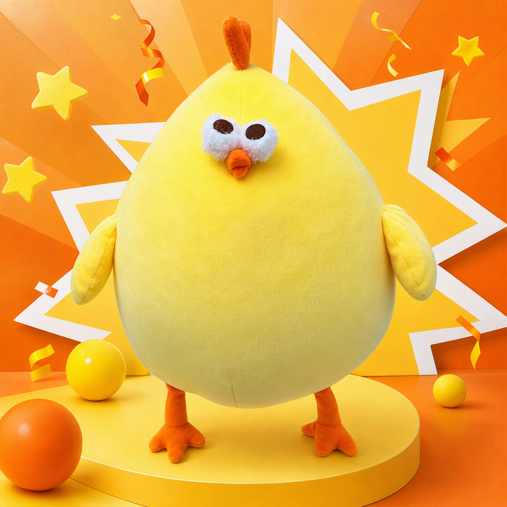 Игрушка плюшевая жёлтая курочка оптом из Китая — фотография 3