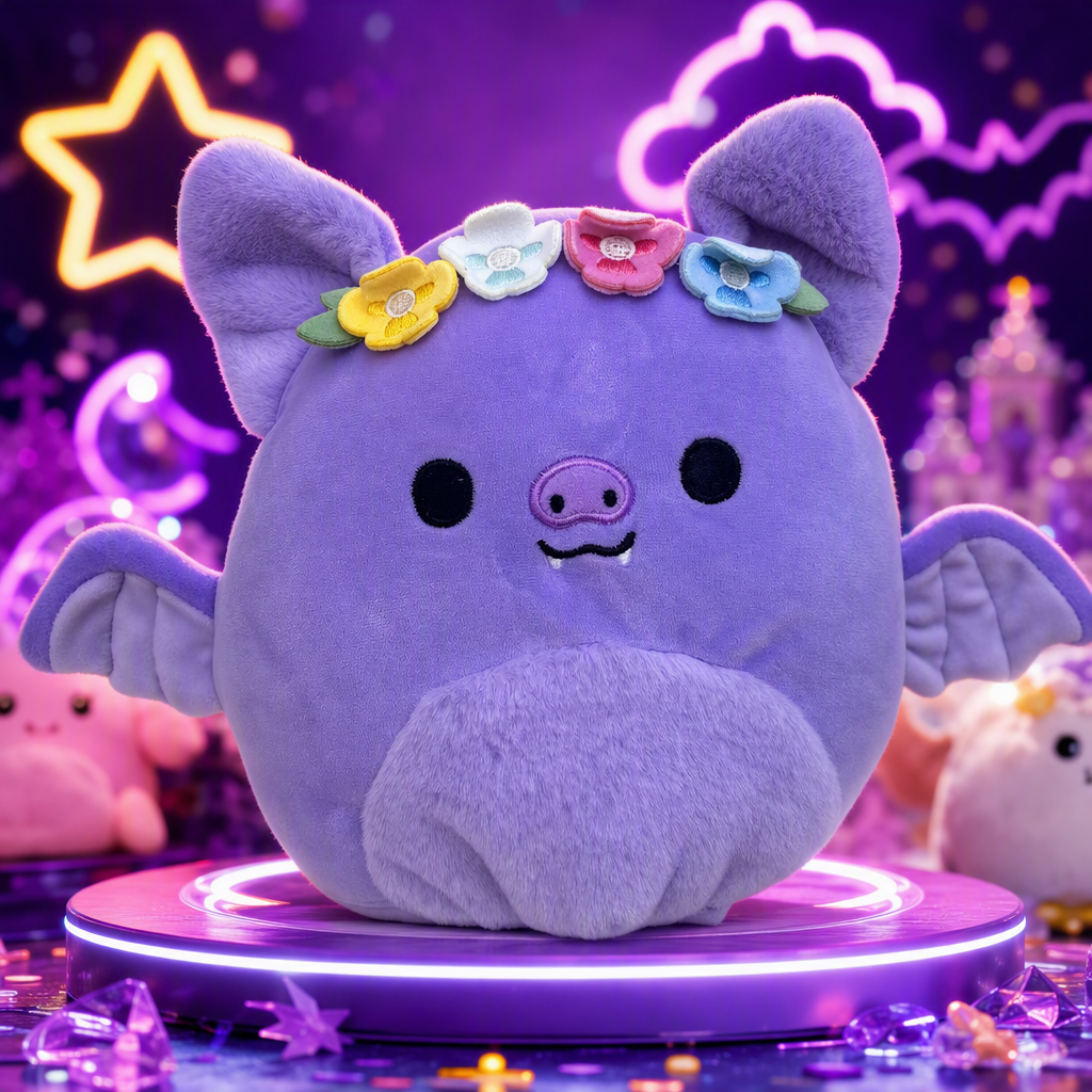 Игрушка фиолетовая летучая мышь с цветком оптом из Китая — фотография 3
