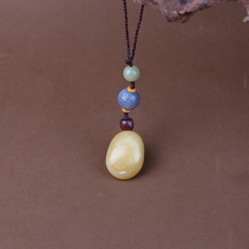 Подвеска на лацкан с нефритом и агатом оптом из Китая — фотография 2