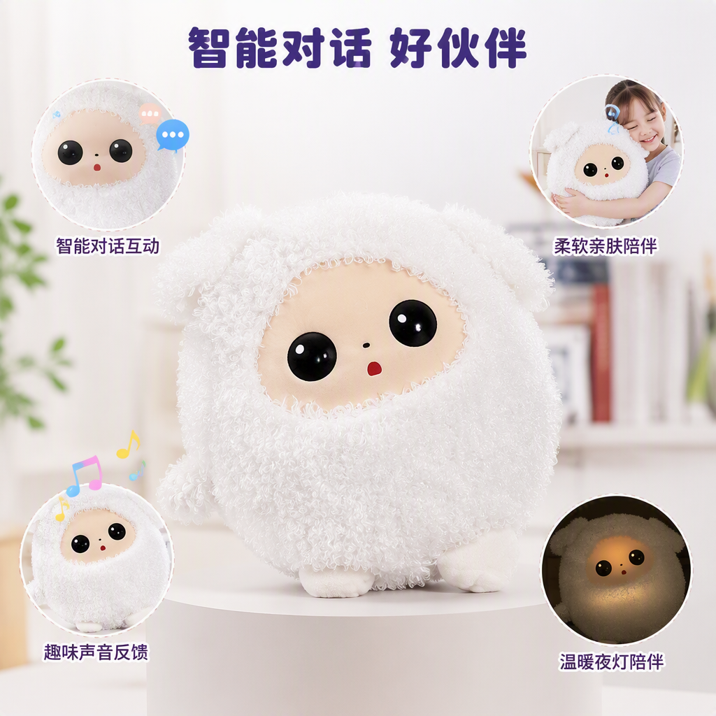 Игрушка-подушка белая плюшевая для малышей оптом из Китая — фотография поставщика