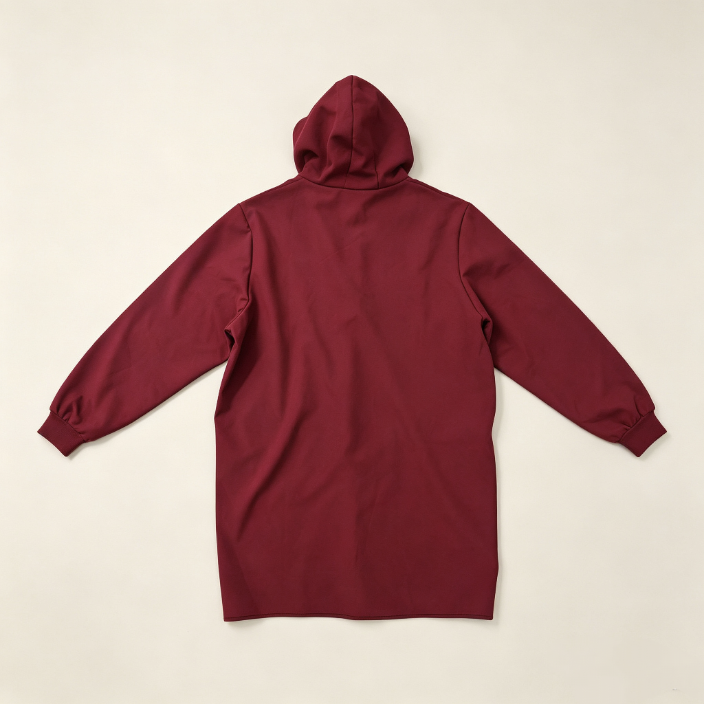 Куртка рабочая флисовая бордовая с капюшоном оптом из Китая — фотография 2