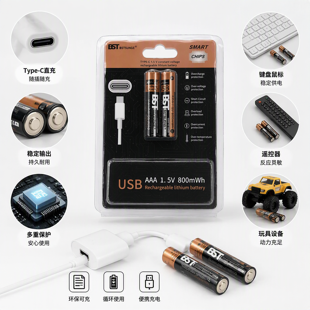 Аккумулятор AAA с зарядкой через USB оптом из Китая — фотография поставщика